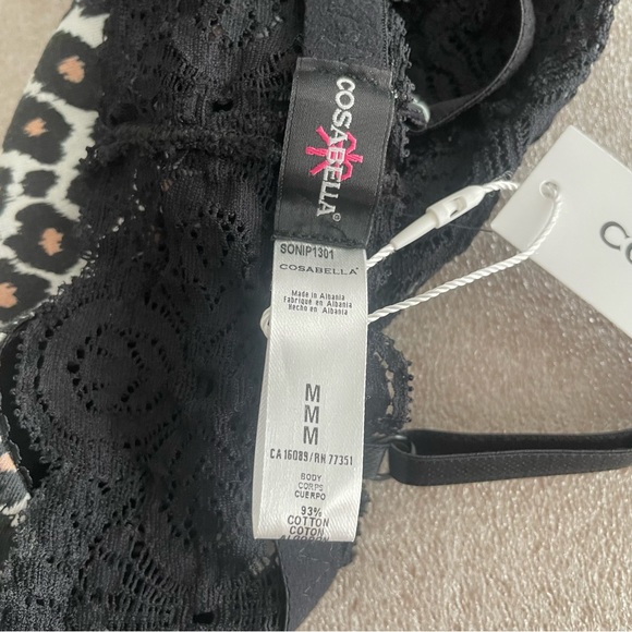 Cosabella Leopard Black Bralette Size Medium - Picture 5 of 6